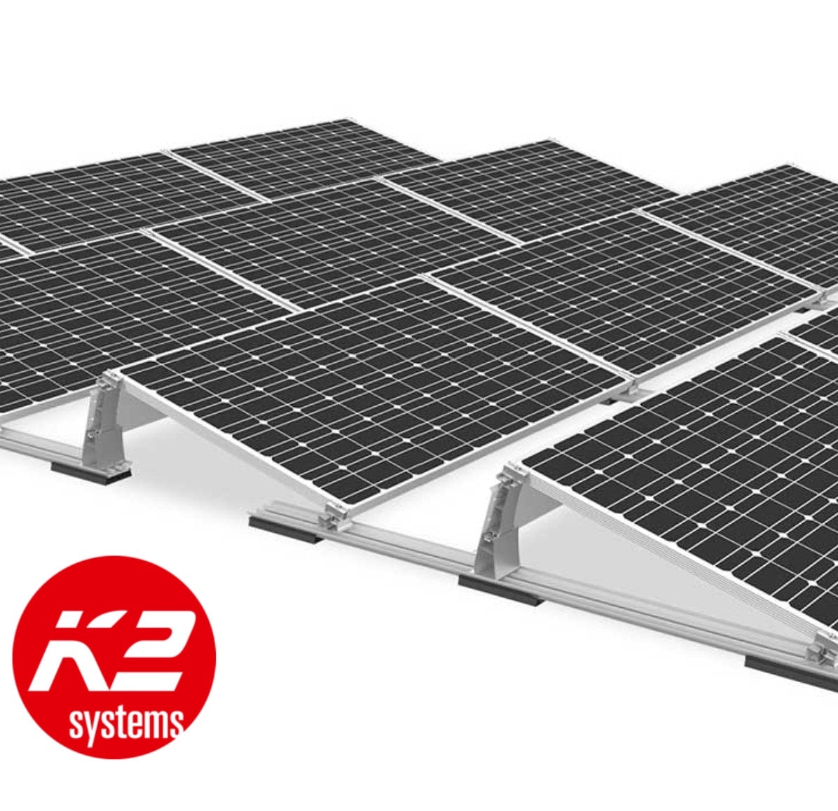 Structures de panneaux solaire pour toitures plates MiniRail - K2 System
